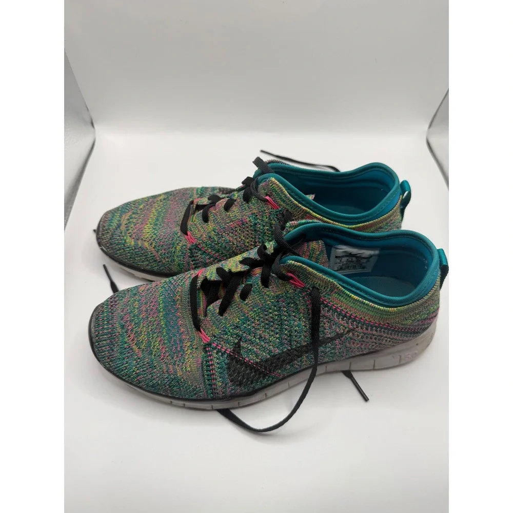 Nike Free 4.0‎ Flyknit Multicolor Womens Running Shoes 718785-300 Size 8